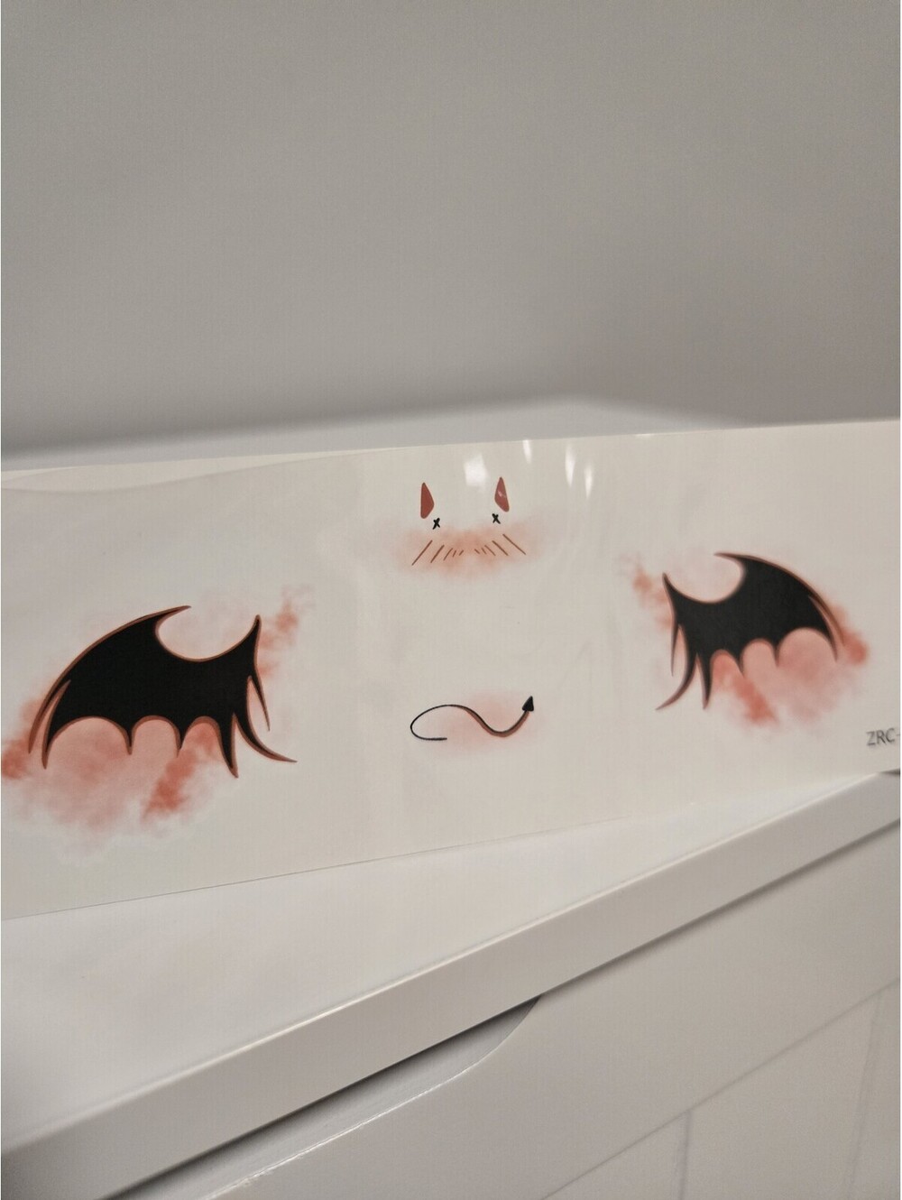 Pink Black Bat Wing Temporary Tattoo Set